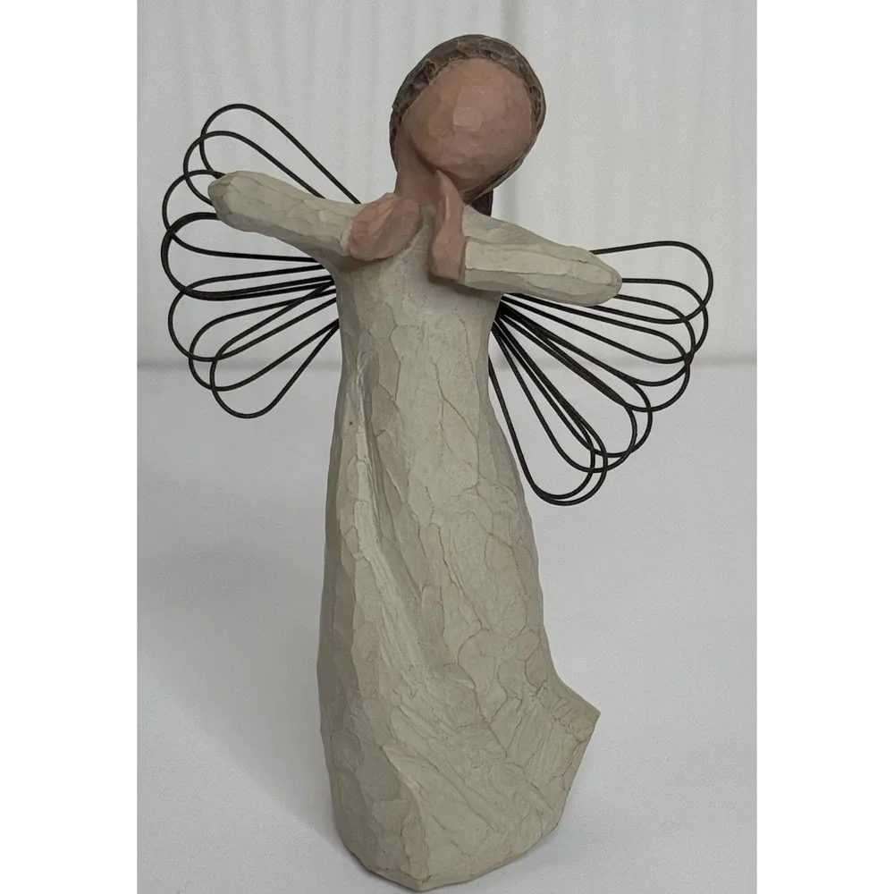 VTG Lot 4 Willow Tree Angel Figurine Demdaco Light, Happiness & Thinking Of You